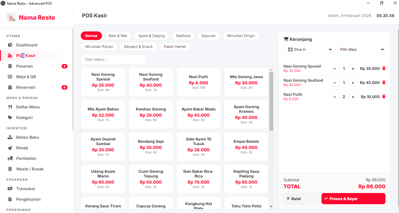BRestaurant POS V2 - Kasir Restoran