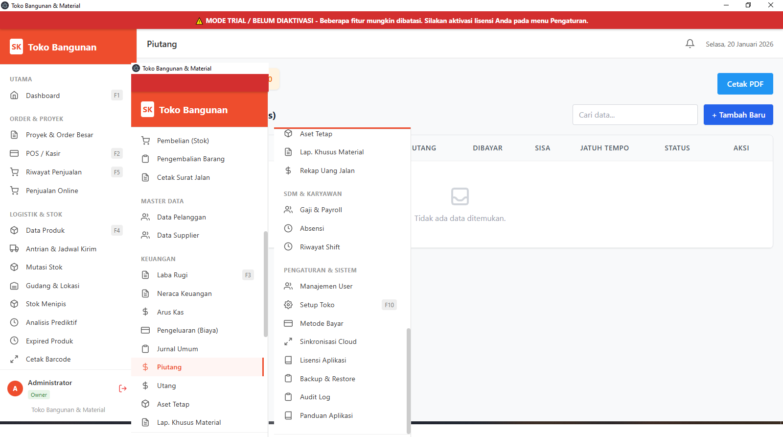 Toko Bangunan POS - Retail Multi Satuan
